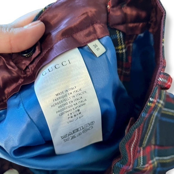 Gucci Kids Unisex Red Tartan Plaid Wool Pants Size 36 Months 3Y NWT - Picture 7 of 8